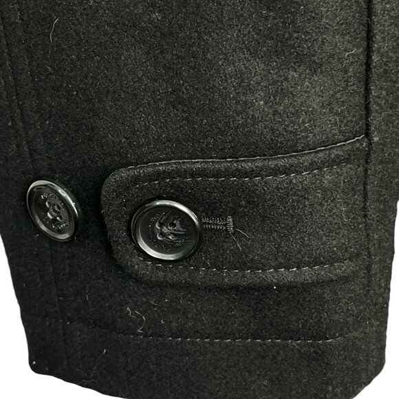 London Fog Vintage Style Mens Black Lined Coat With Button Closure Large - Picture 6 of 10